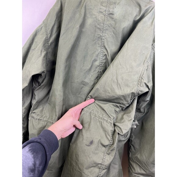 VTG 80s US M65Military Fish Tail Parka Extreme Cold Weather Green Men's Size L - Picture 6 of 9